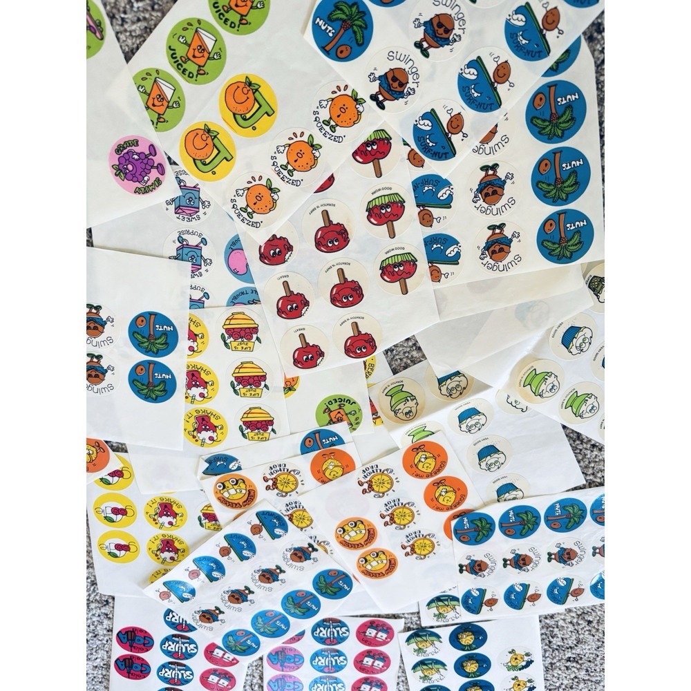 Huge Lot Of Vintage trend Scratch N Sniff Stickers Ice Cream Swinger Cola 70s 80